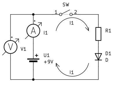 strujni krug sa diodom u propusnom smjeru